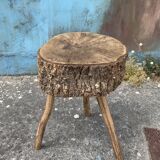 Raw tripod table in cork oak