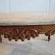 Oval coffee table - carved wood - white veined marble - Regency / Louis XV style