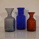 Series of 3 vintage glass vases by Erik Hoglund