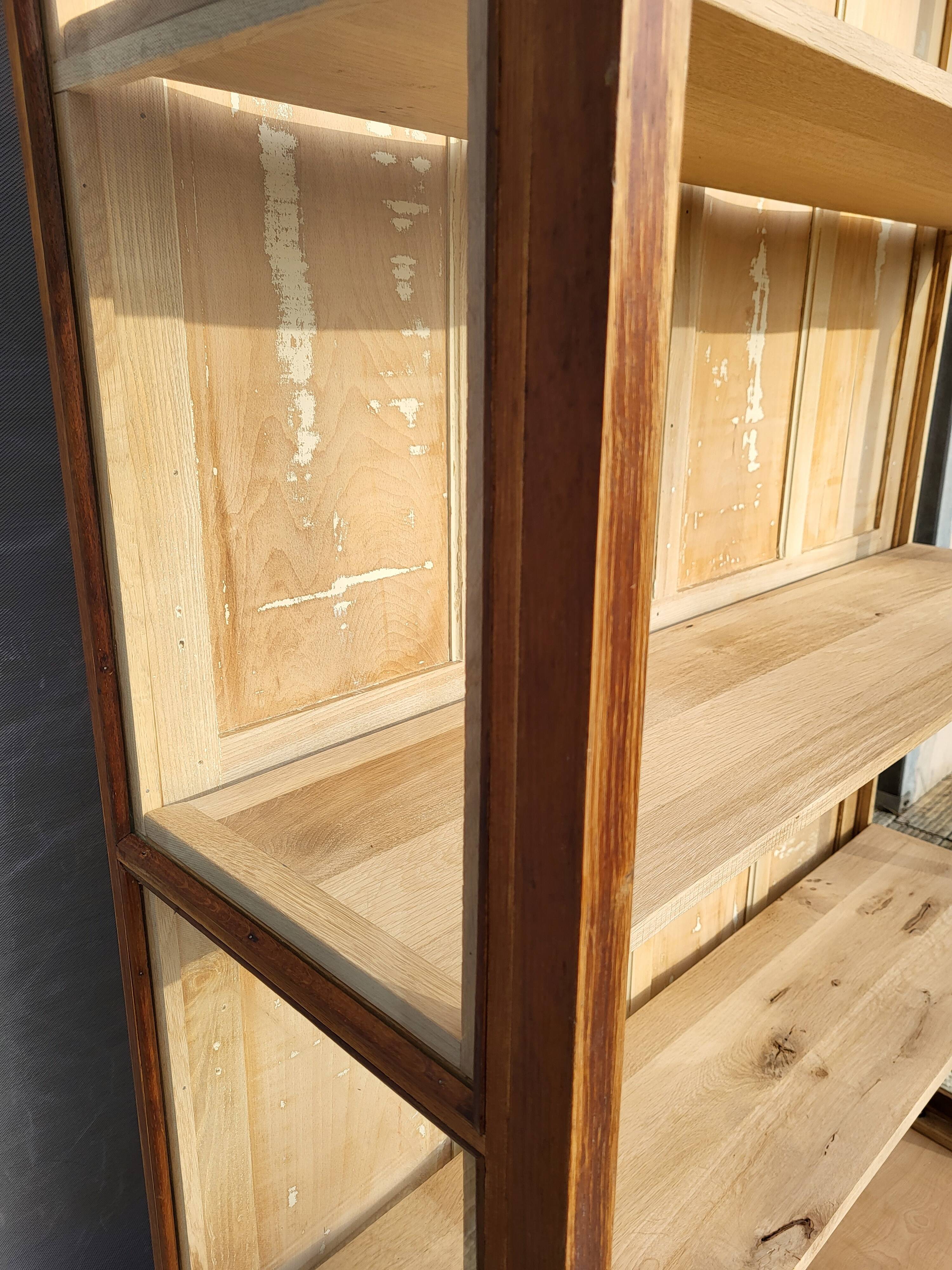 Art Deco oak museum display case