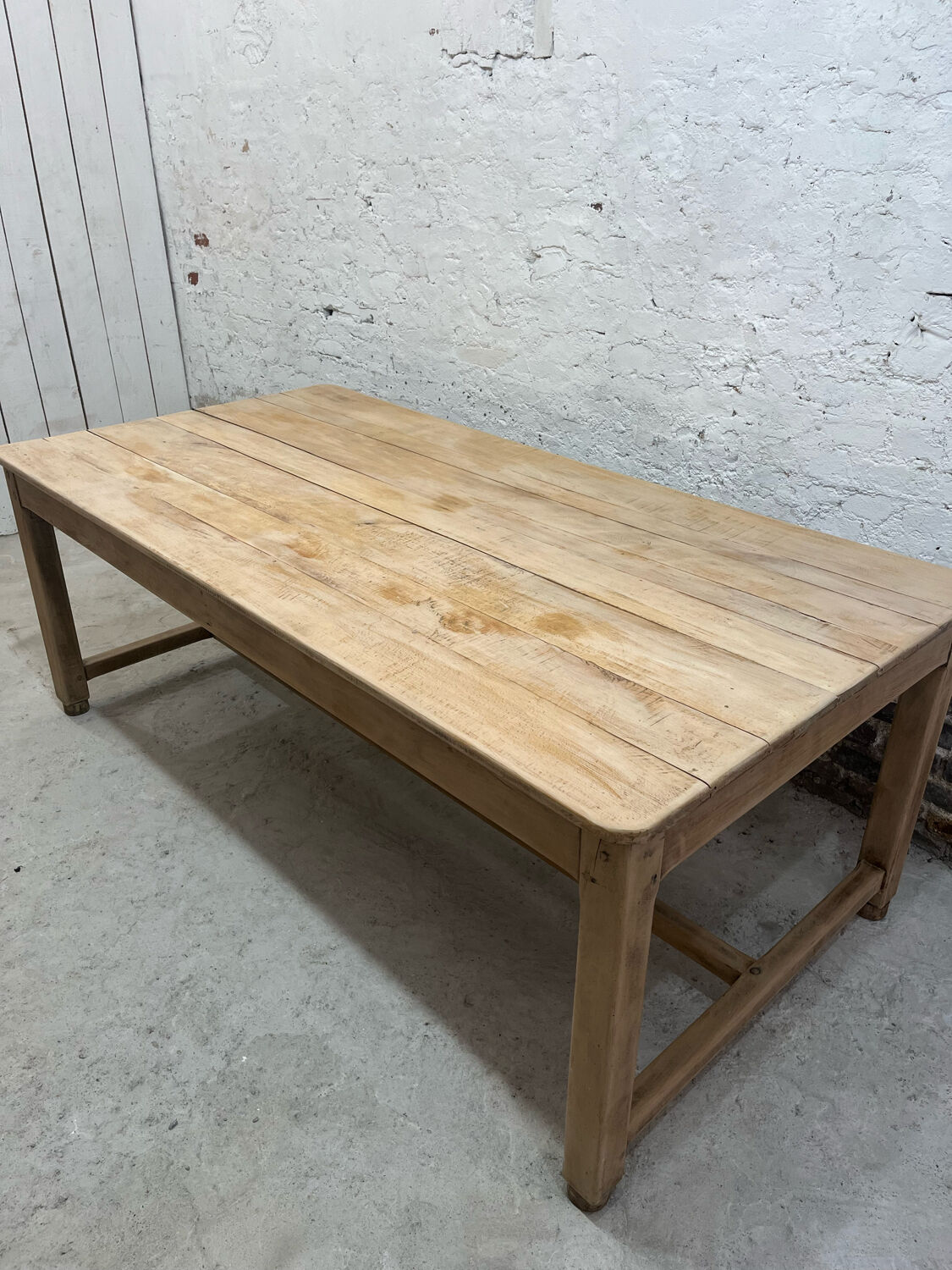 Light oak farmhouse table