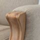 1970s, 3-seater Danish sofa, original beige furniture wool, solid oak wood.