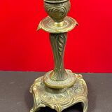 Antique candle holder flowers and leaves bronze art nouveau antique