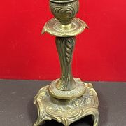 Antique candle holder flowers and leaves bronze art nouveau antique
