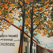 Maurice Utrillo: La Vacheresse, national road to Anse (Rhône), signed lithograph