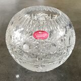 Vase crystal ball schonborner bleikristall germany floral motifs
