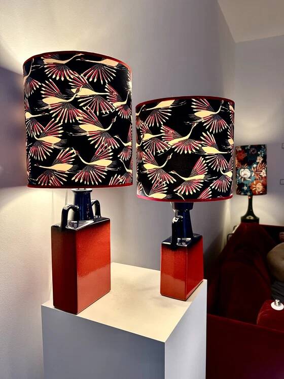 Unique designer lamp pair by Walter Brecht - West German ceramics