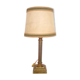 Lampe de table bronze et laiton, décor floral feuilles de vigne