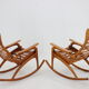 Paire de rocking chairs en hêtre rares des années 1960 par ULUV, Tchécoslovaquie