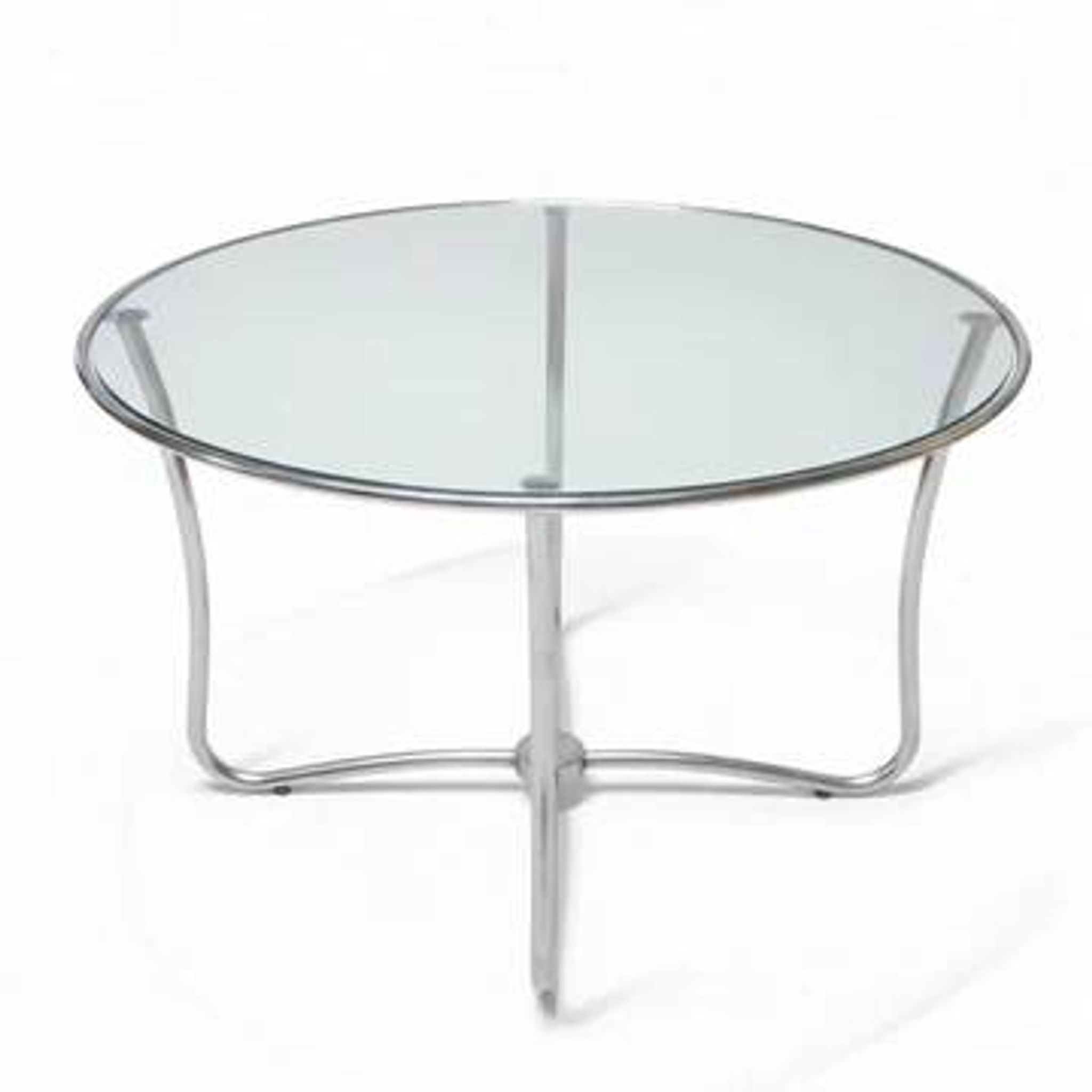 Bauhaus round glass coffee table, Czechoslovakia, 1930s–1940s