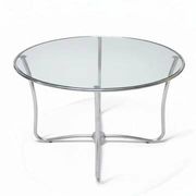 Bauhaus round glass coffee table, Czechoslovakia, 1930s–1940s