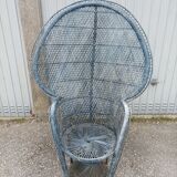 Fauteuil Emmanuelle osier rotin vintage