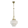 Art Deco Brass Pendant with Geometric Opaline Glass, Czechoslovakia 1930s