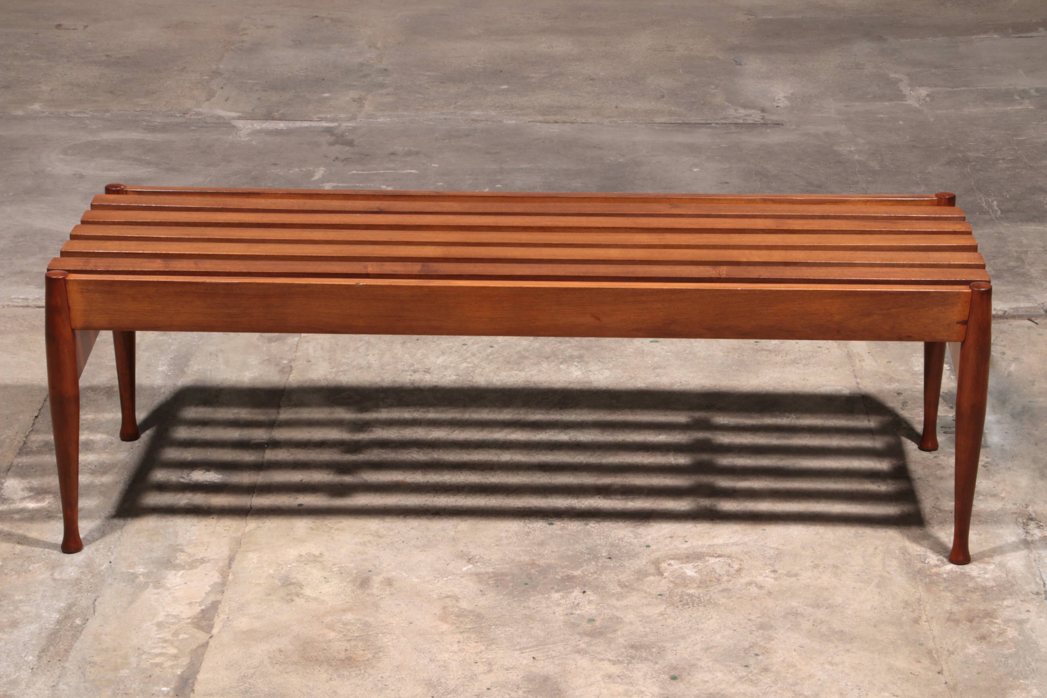 Banc vintage en noyer de Gio Ponti réalisé par Fratelli Reguitti, 1950