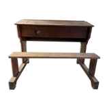 Banc d’école ancien massif