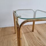 Vintage chrome and glass side table