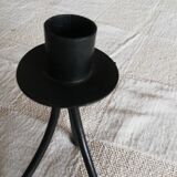 Black candle holder for three wrought iron candles