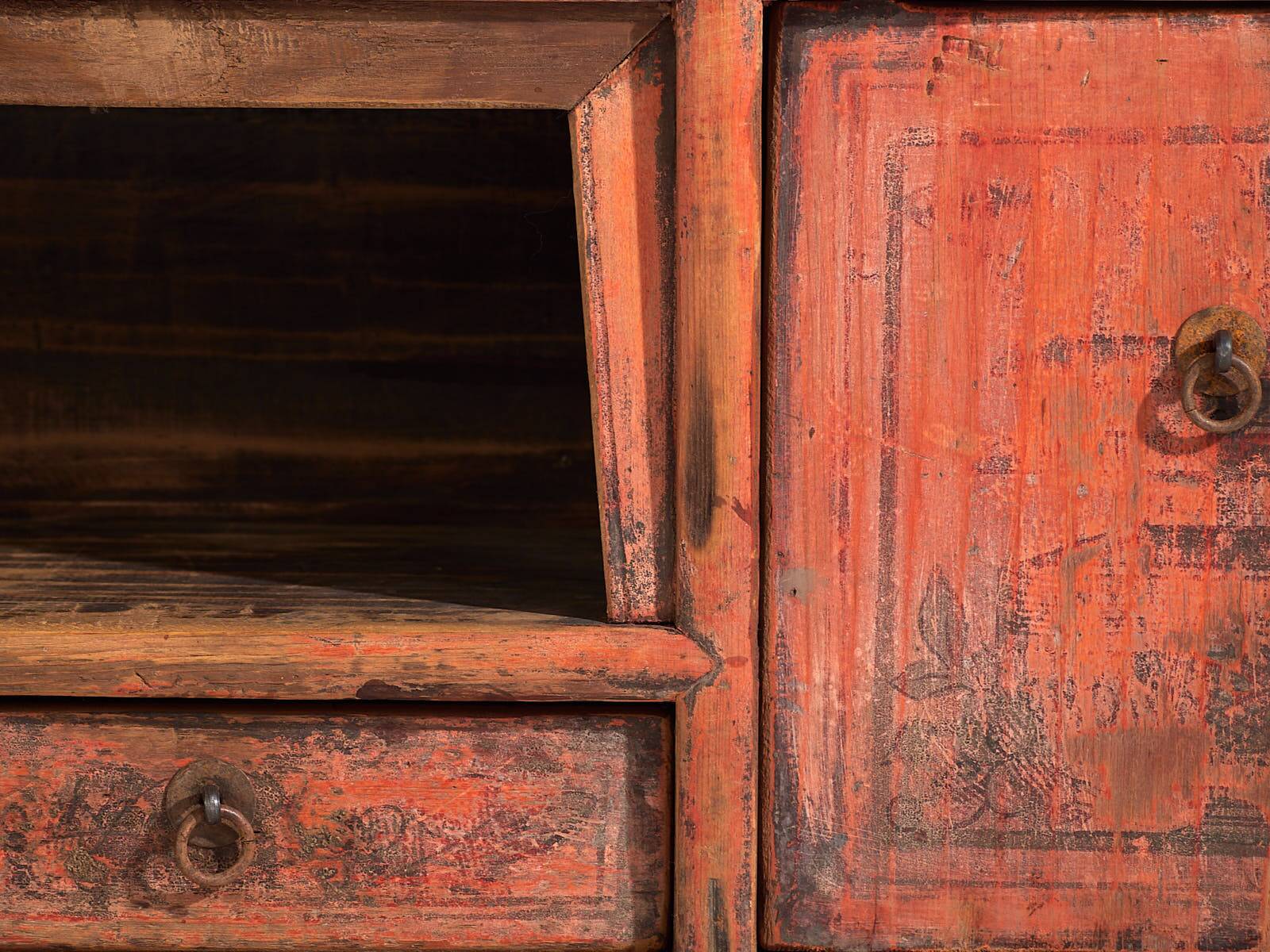 Meuble TV ancien à patine rouge (c.1900) #22