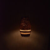 Ceiling lamp with a wicker shade, Denmark, 1960s