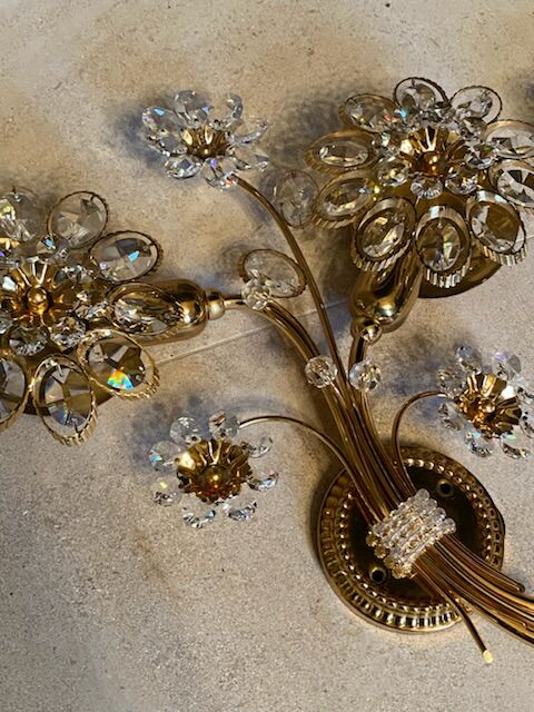 Pair of Palwa flower sconces