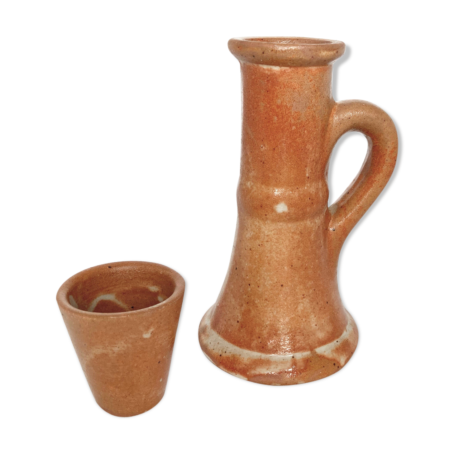 Bougeoir et vase en grès