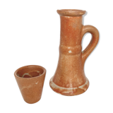 Bougeoir et vase en grès