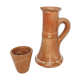 Bougeoir et vase en grès