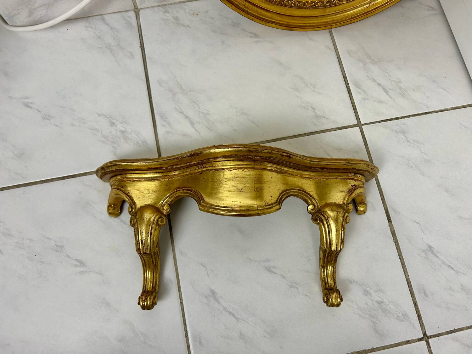 Vintage oval mirror Deknudt plus matching console