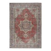 Traditional Vintage Handmade Turkish Area Rug. Hand-knotted Wool Carpet with Medallion Design