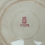 Plat rond en terre de fer de Gien modèle Aubépine rose