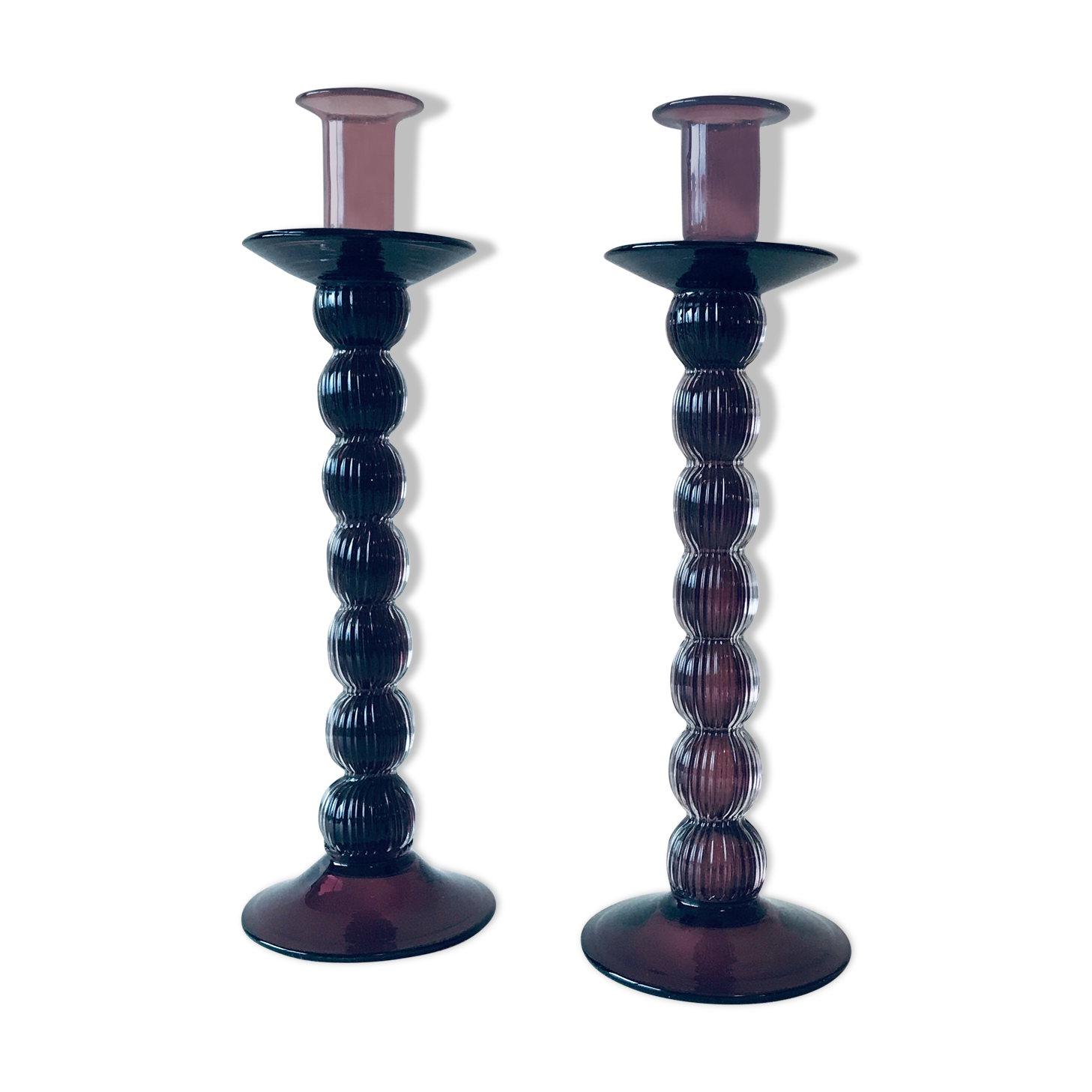 Glass candlesticks