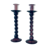Glass candlesticks