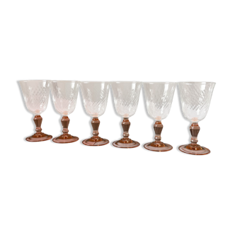 6 verres Rosaline bicolores