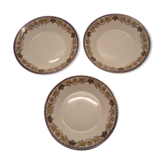 Coupelles porcelaine de Limoges motif floral