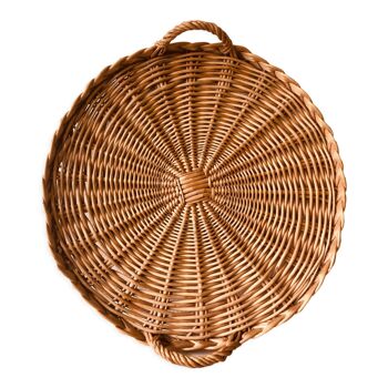 Round wicker tray