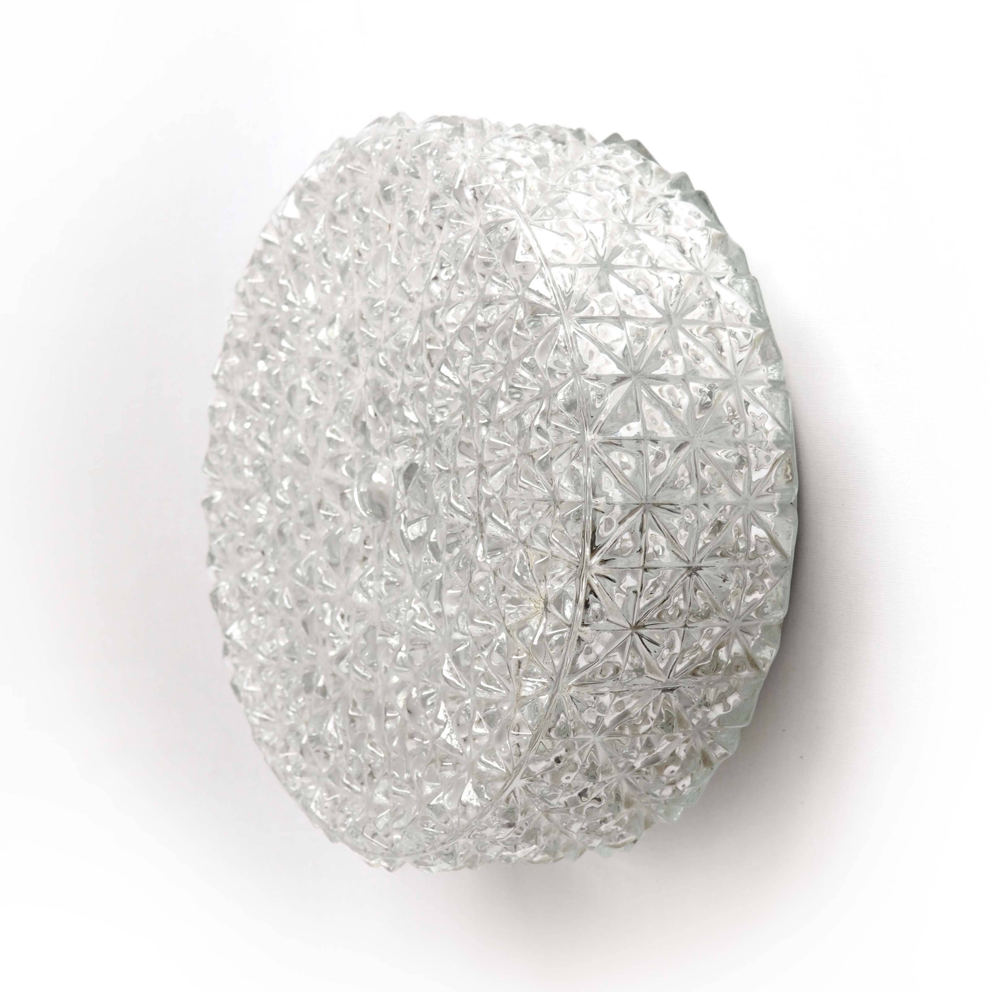 Embossed glass ceiling light