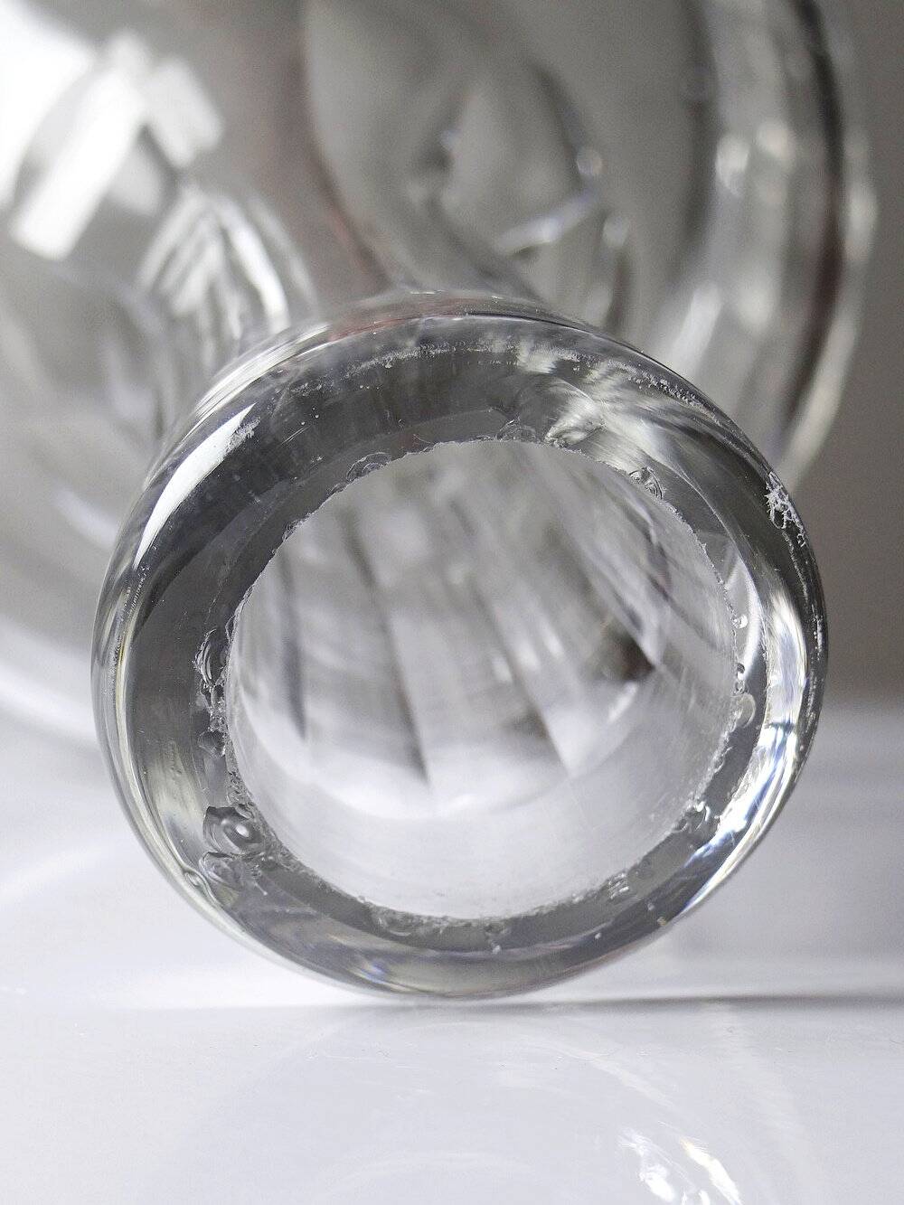 Antique wine decanter, faceted cut crystal