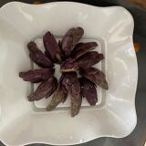 Square asparagus dish in white porcelain