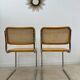 Lot of 2 identical caned chairs Cesca B32 design Marcel Breuer 1970 Made in Italy vintage