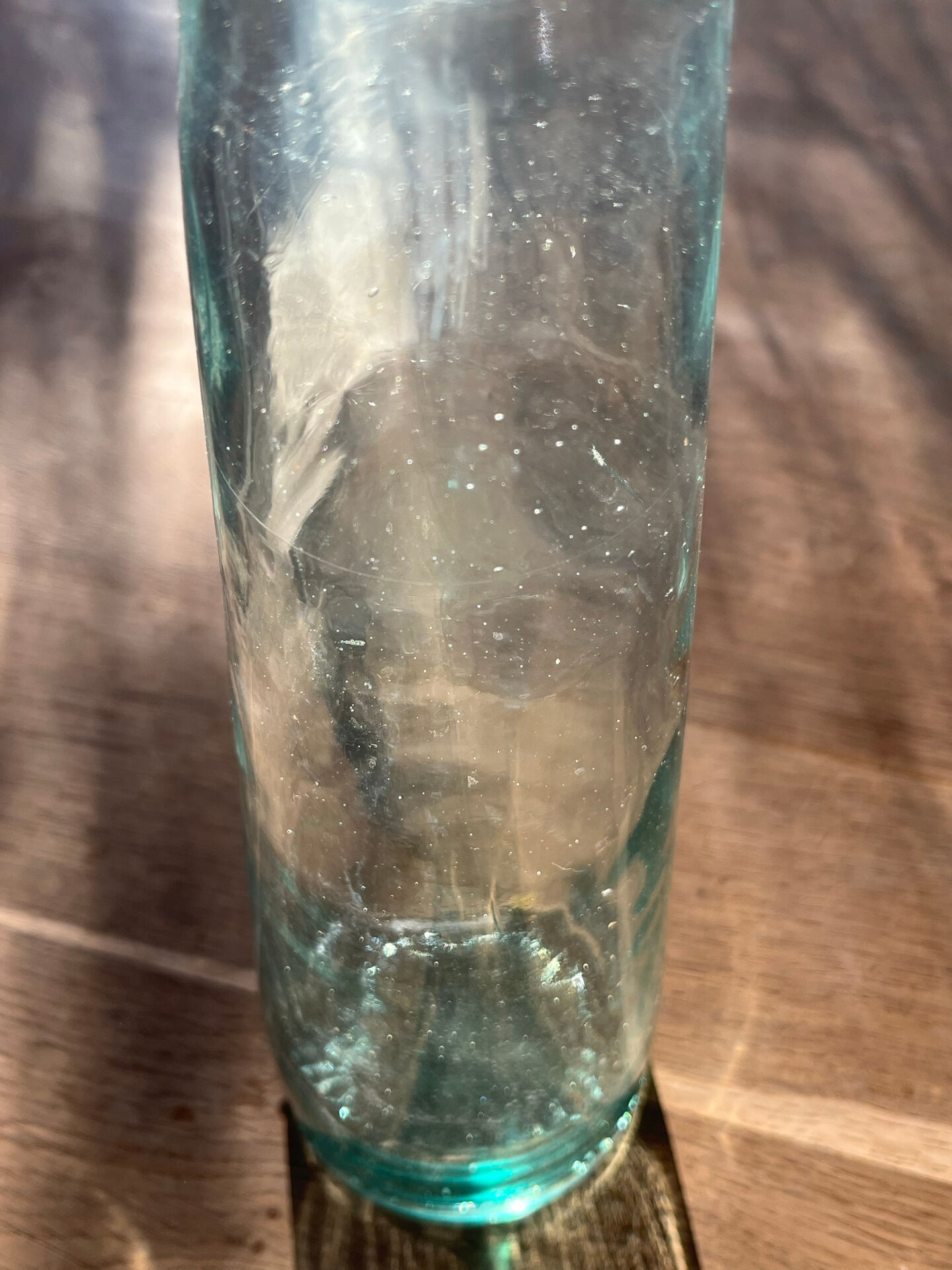 Transparent glass vase