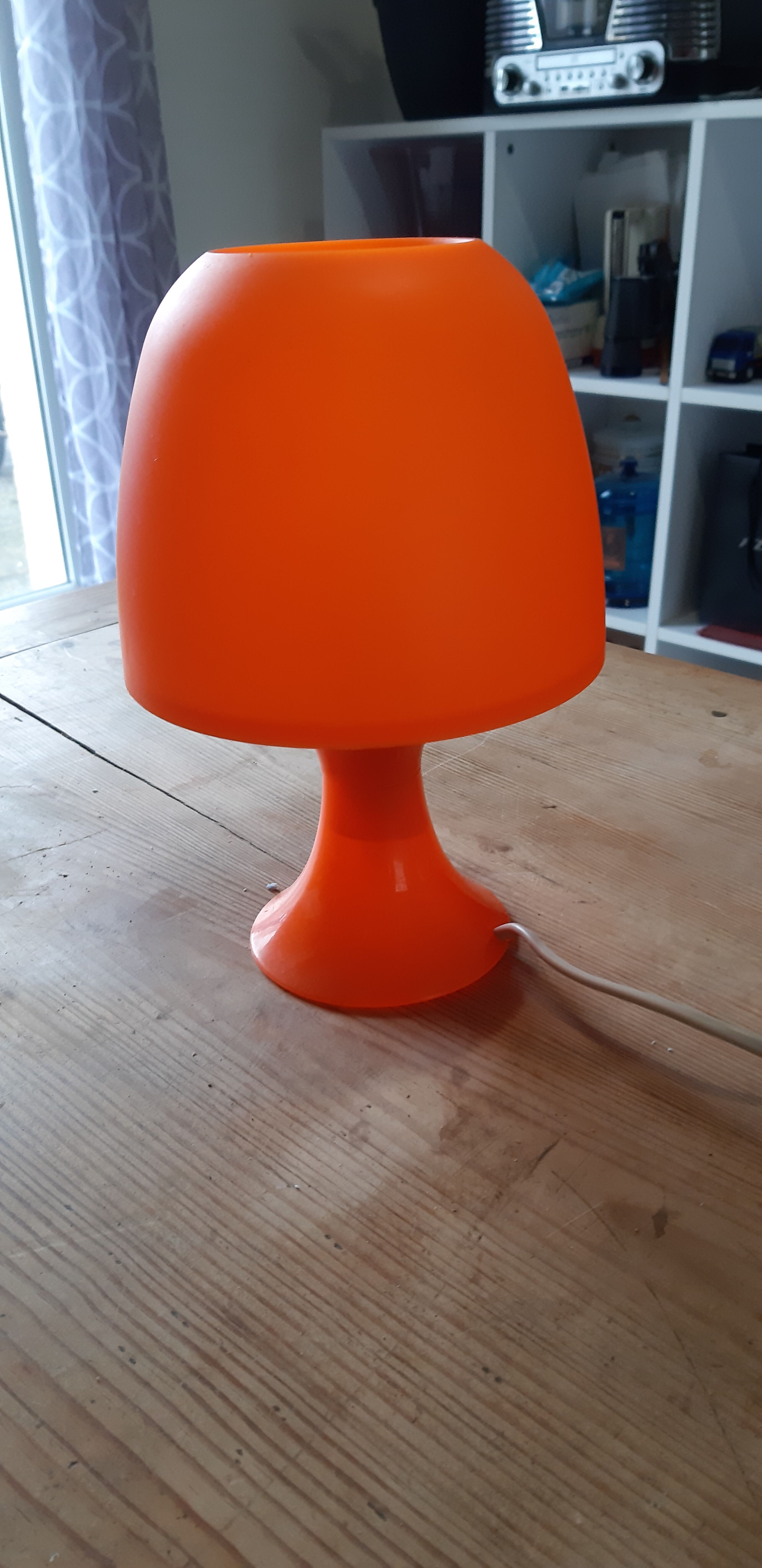 Vintage orange mushroom lamp