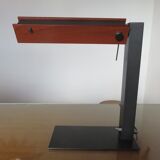 Minimalist teak and metal desk lamp, germany 2000s