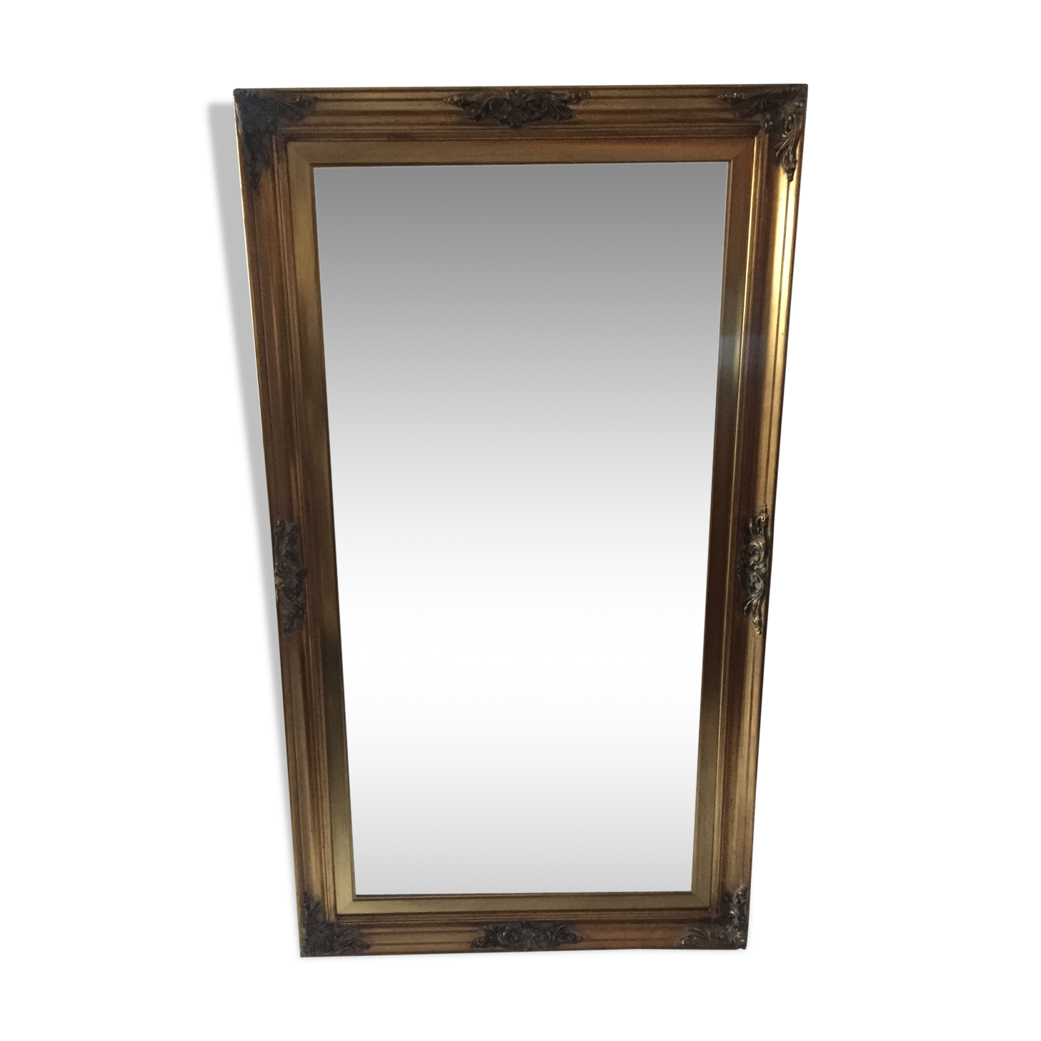 Miroir rectangulaire en bois doré 140 x 80 cm
