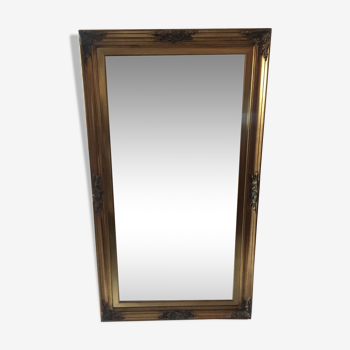 Miroir rectangulaire en bois doré 140 x 80 cm