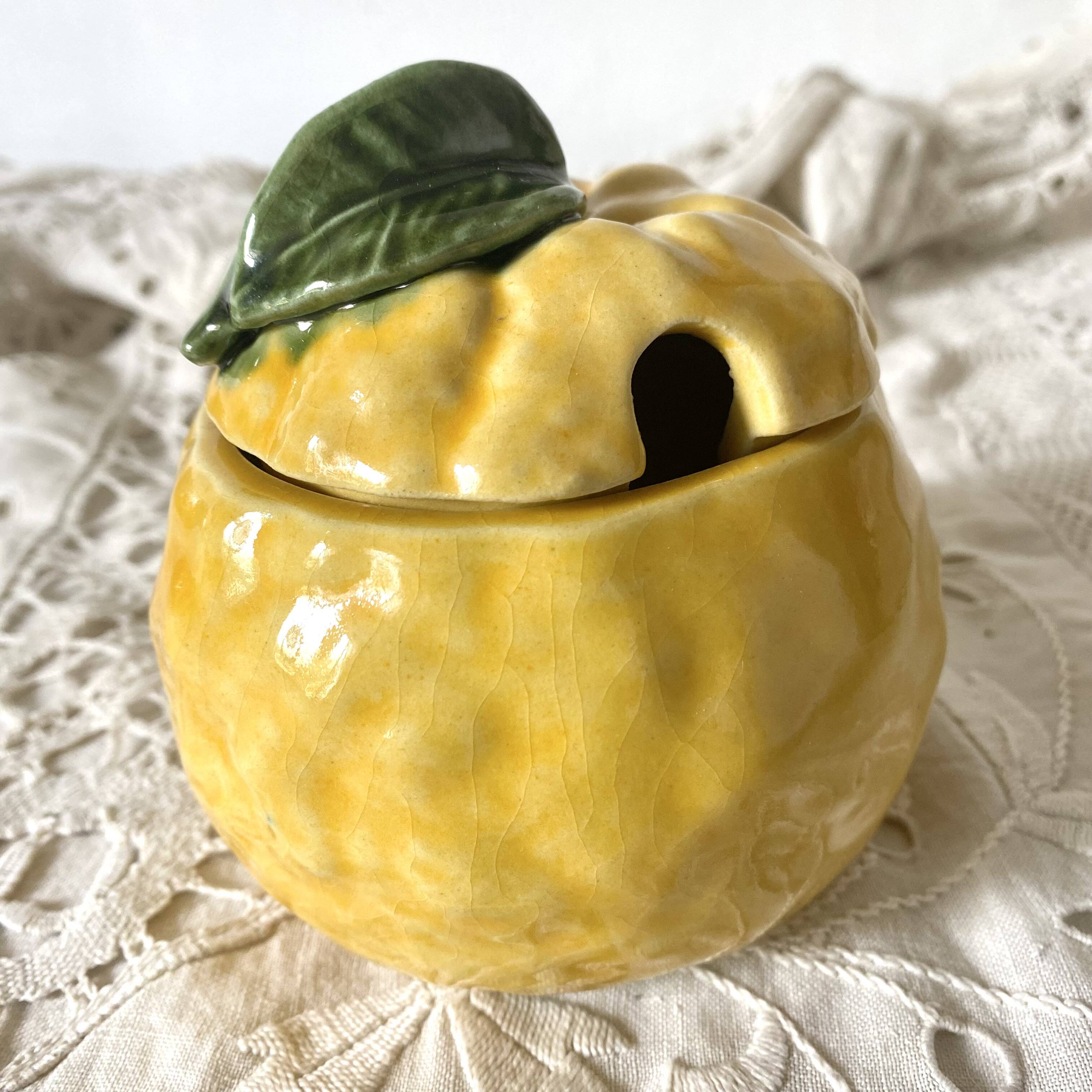 Pot à marmelade citron en barbotine