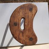 Antique tripod milking stool – folk art – patinated solid wood