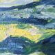 Mid-Century Modern Swedish "Waves" Vintage Abstract Oil Painting, Framed