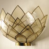 Mother-of-pearl and brass wall lamp