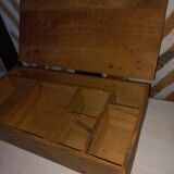 Old compartmentalized wooden box crate