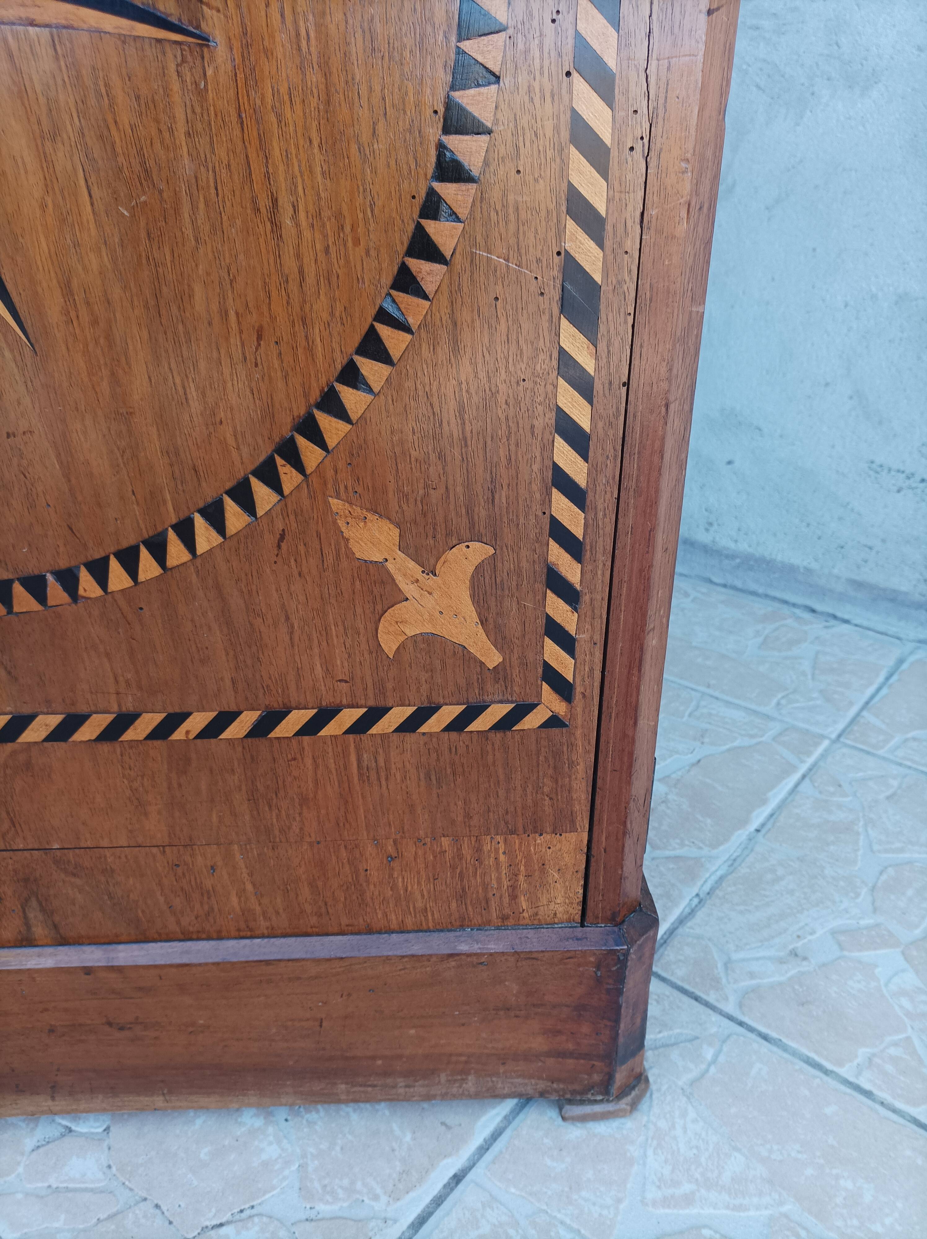 Inlaid walnut entryway sideboard